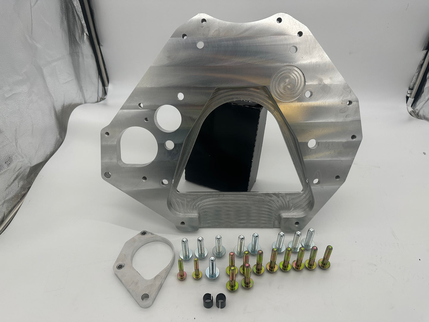 Transmission Adapter: 89-02 12/24V Cummins to 03-10 5R110/99-07 gas 4r100 with Billet Steel Flexplate